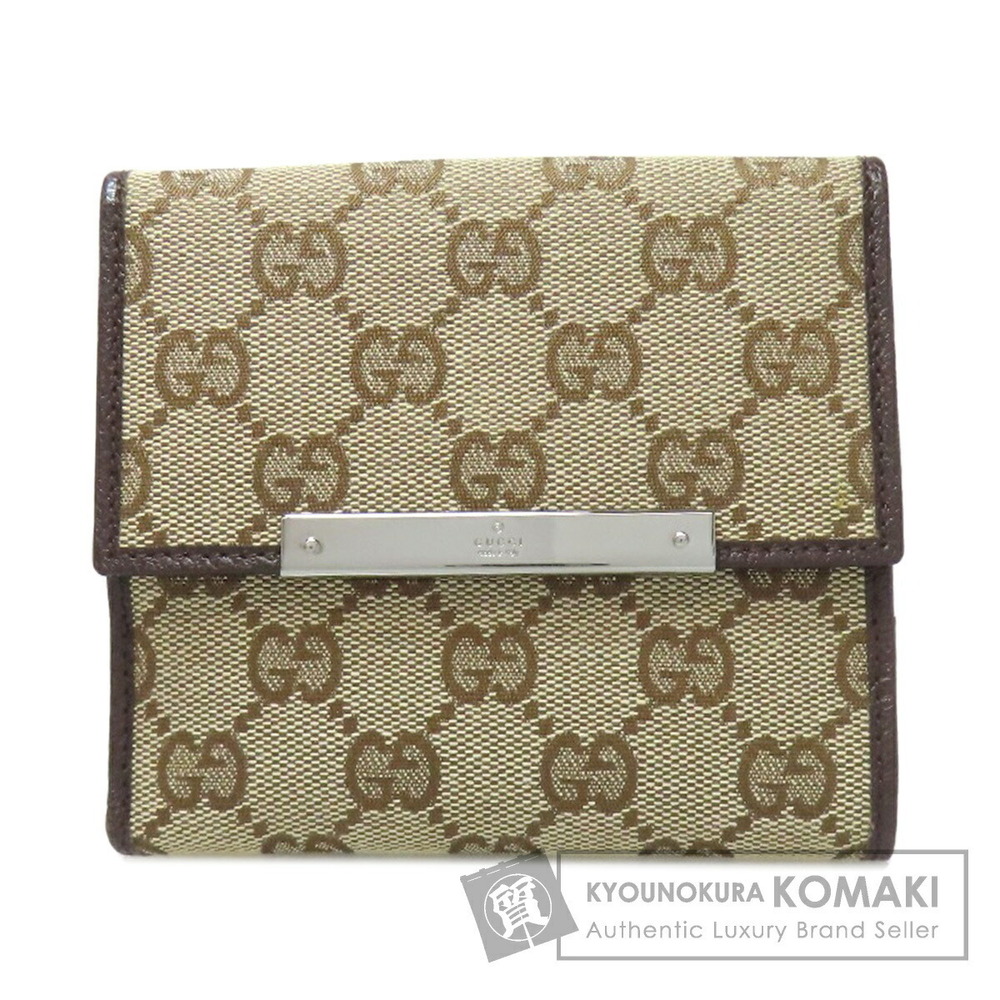Gucci Double Hook Wallet GG Bifold Canvas Leather